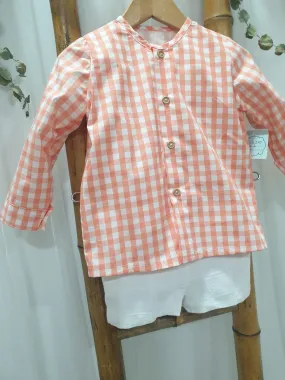 A Conjunto niño vichy coral / blanco R220984