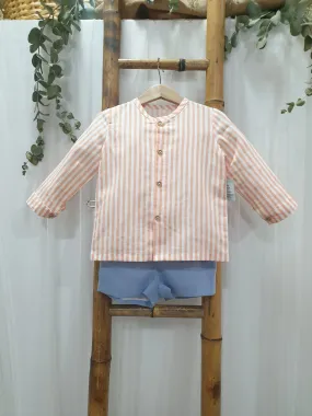 A Conjunto niño vichy mandarina / nube R220983