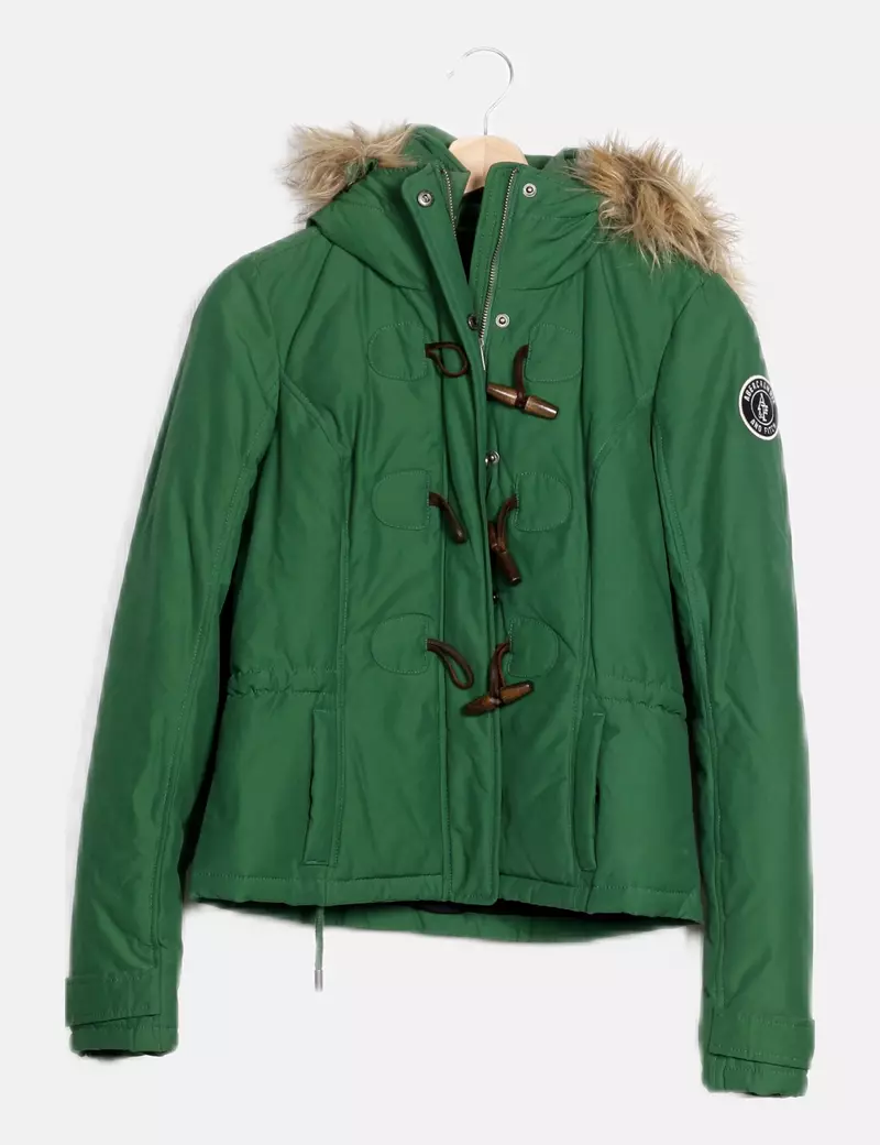 Abercrombie & Fitch Chaqueta verde acolchada