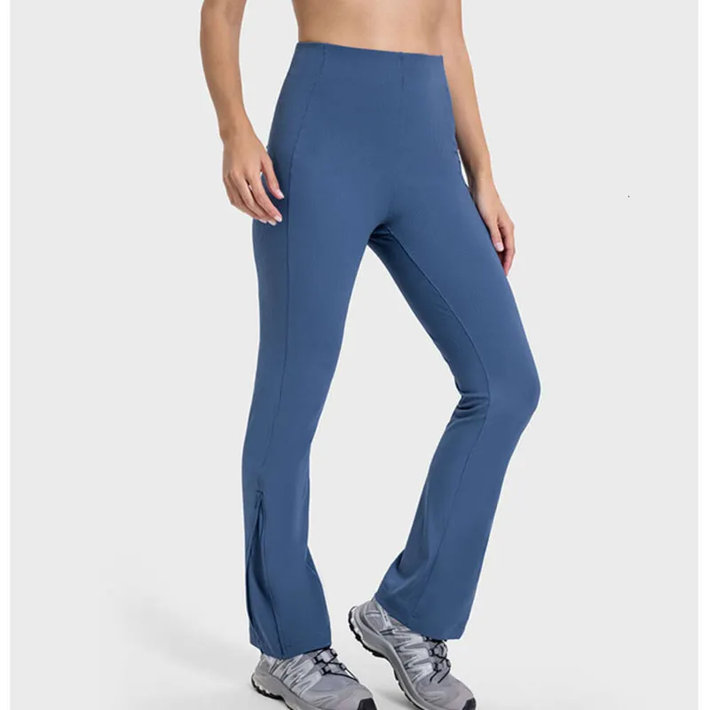 Ajuste de yoga de bengala de cinta de cinturón pantalones de cintura alta mujer suelta jogger de joggador transpirable con crema