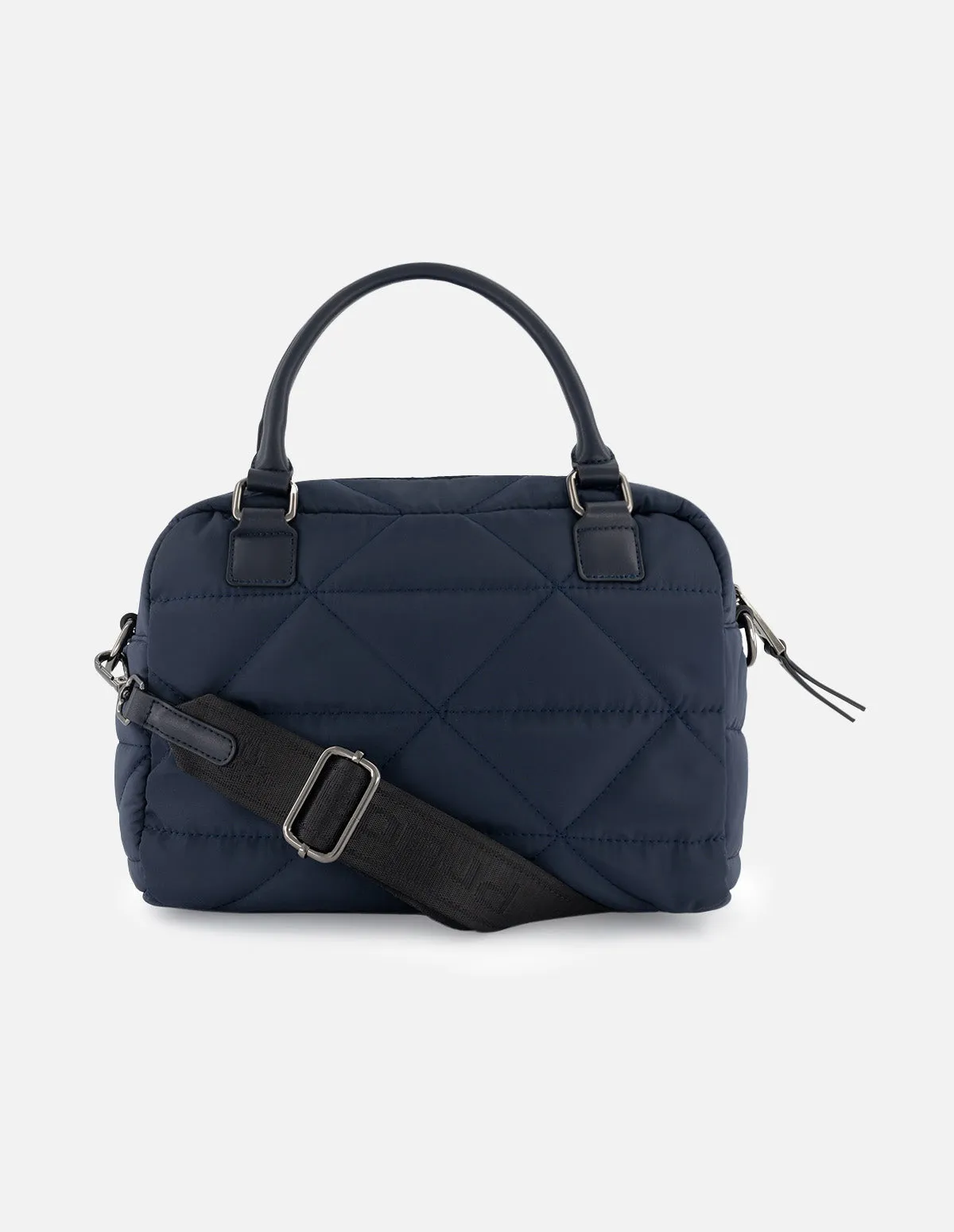 Bolso bowling de nylon color azul para mujer