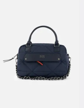 Bolso bowling de nylon color azul para mujer