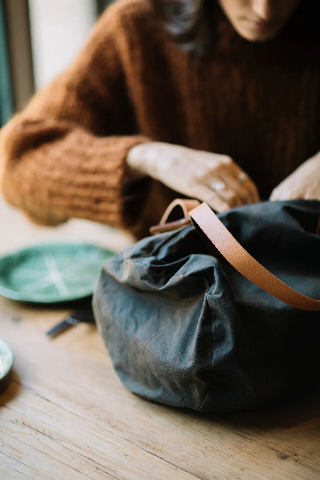 Bolso impermeable encerado Perdiz - cuadro escocés