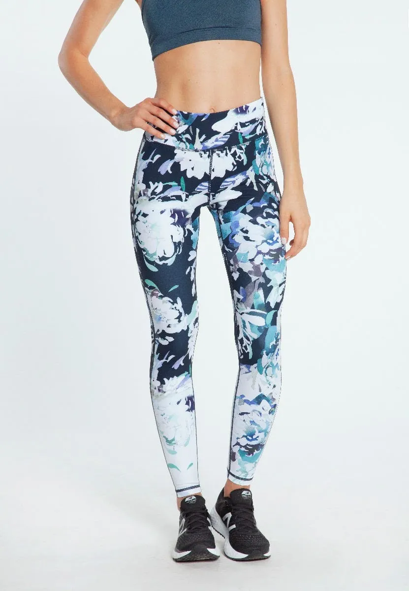 Calza Running Mujer ZVibes Athletic Print Turquesa