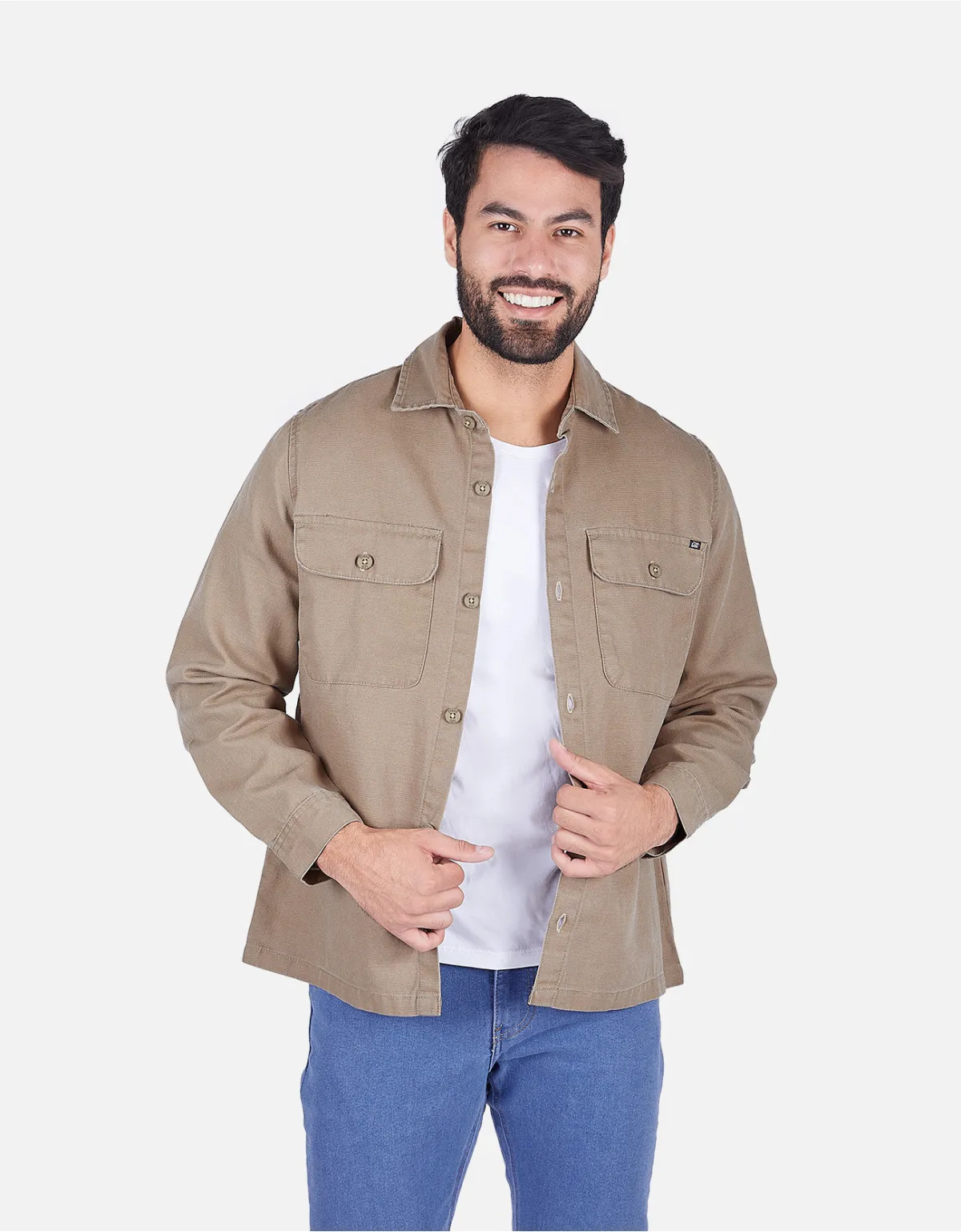 Camisa regular fit beige