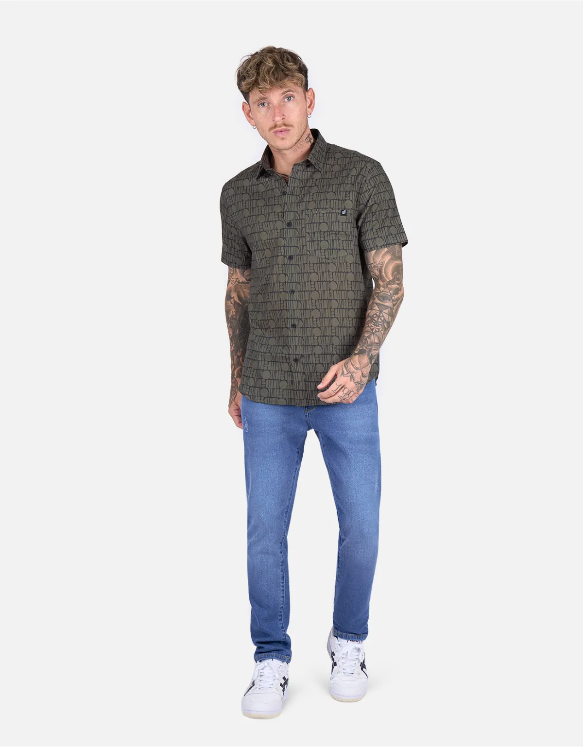 Camisa slim fit verde