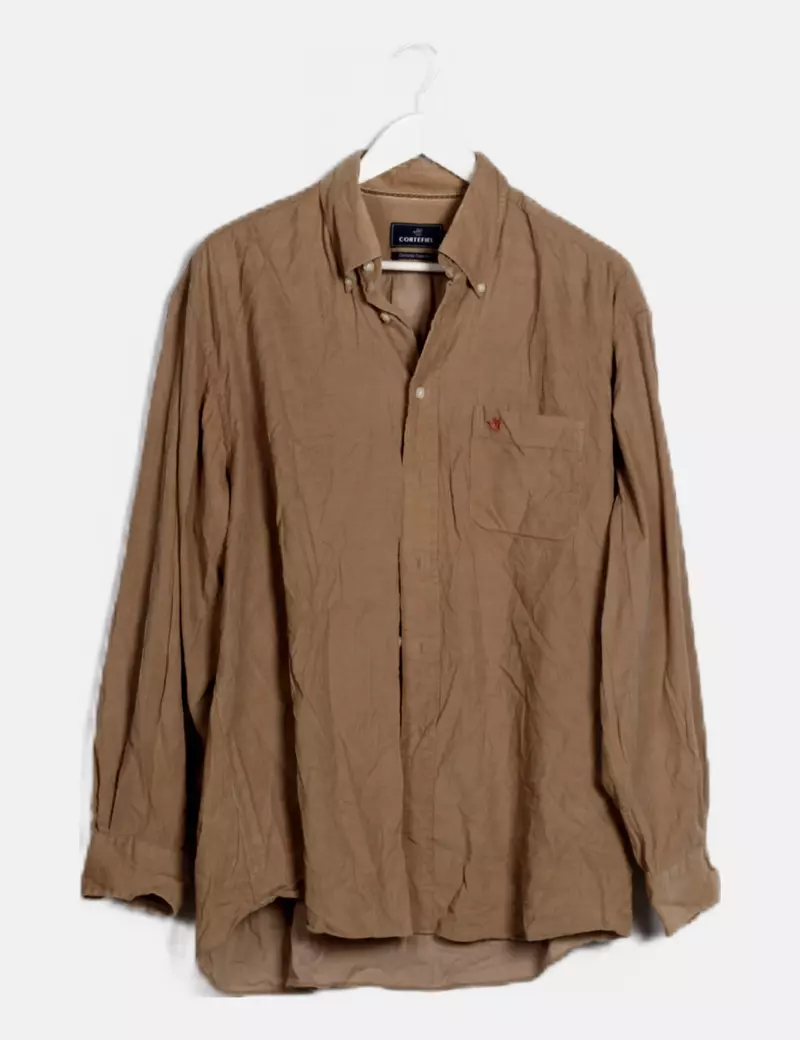 Cortefiel Camisa beige micropana