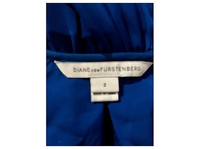 Diane Von Furstenberg Vestido DvF Apona de seda en azul real 