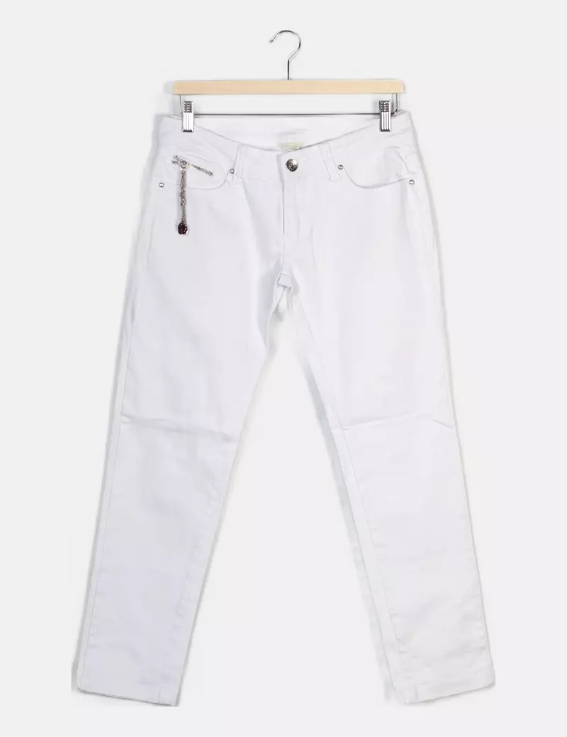 FORLOCE Pantalón denim blanco