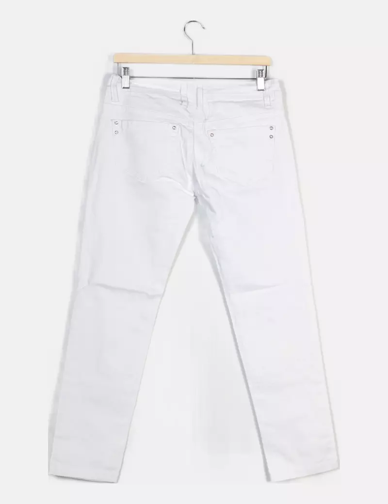 FORLOCE Pantalón denim blanco