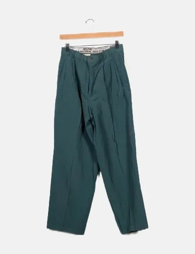 Helfri Pantalon verde plisado