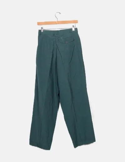 Helfri Pantalon verde plisado