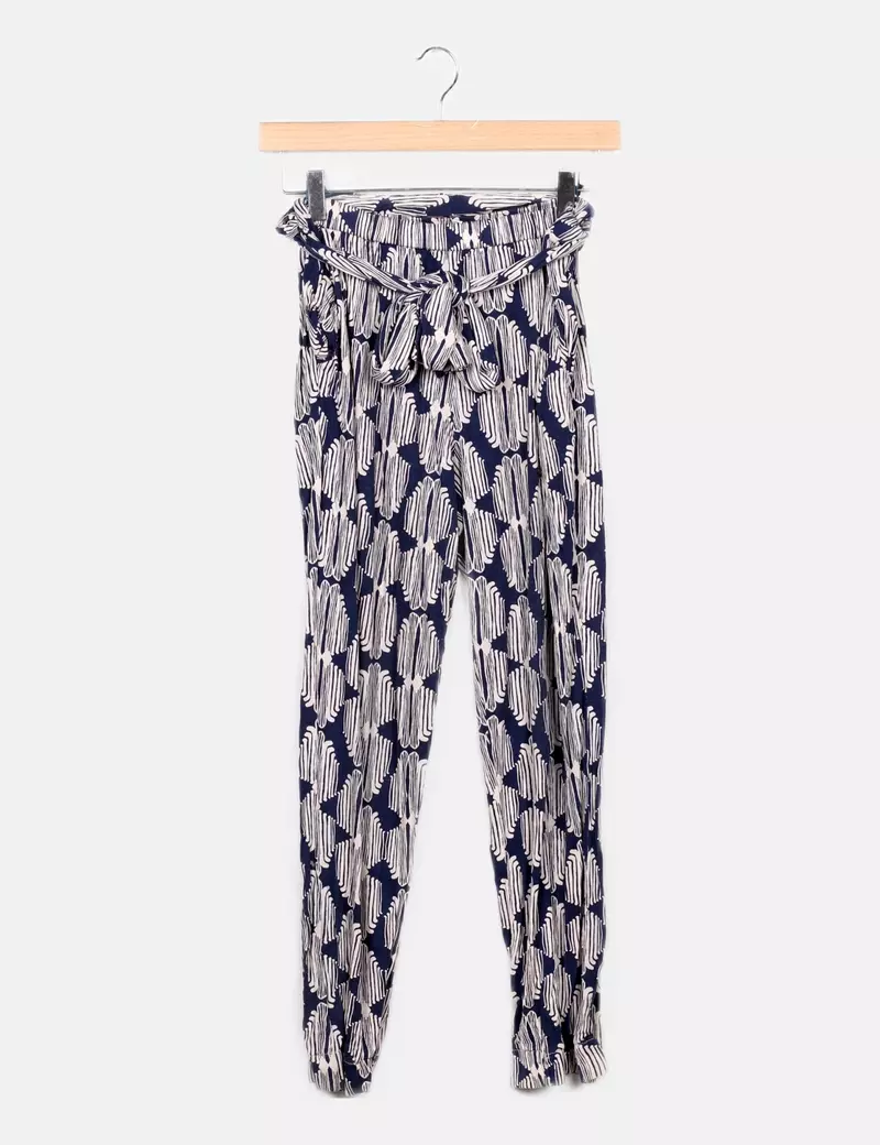 Hoss Intropia Pantalón bicolor estampado