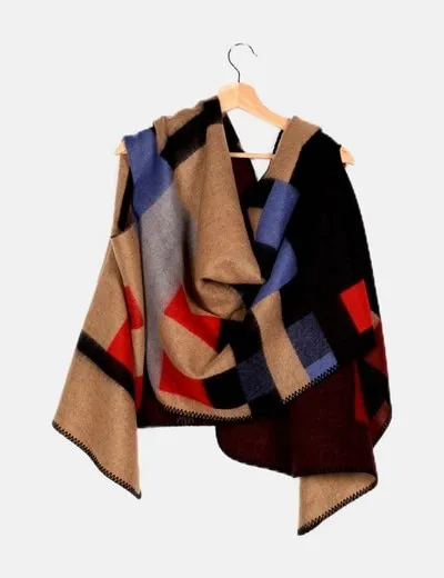 NoName Poncho beige multicolor