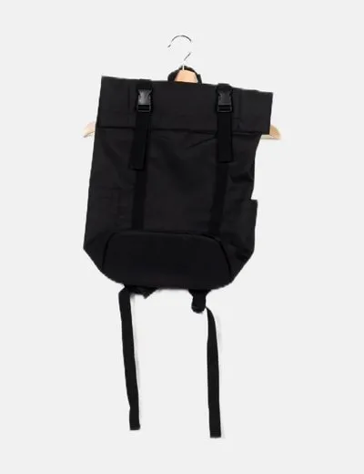 ONLY & SONS Mochila negra cierre clip