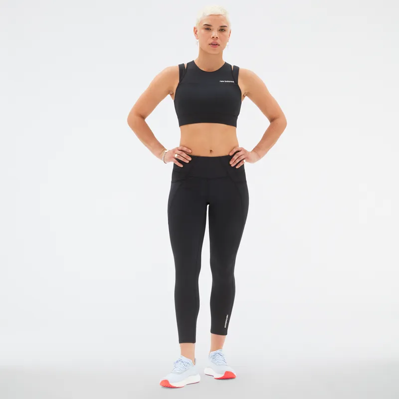 Peto Running Mujer New Balance  Shape Shield Crop Bra Negro