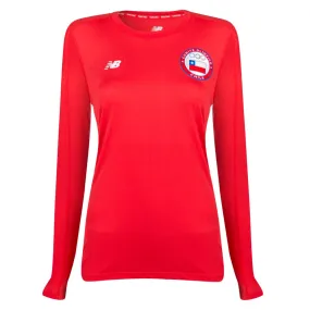 Polera Manga Larga Running Mujer New Balance Team Chile Roja