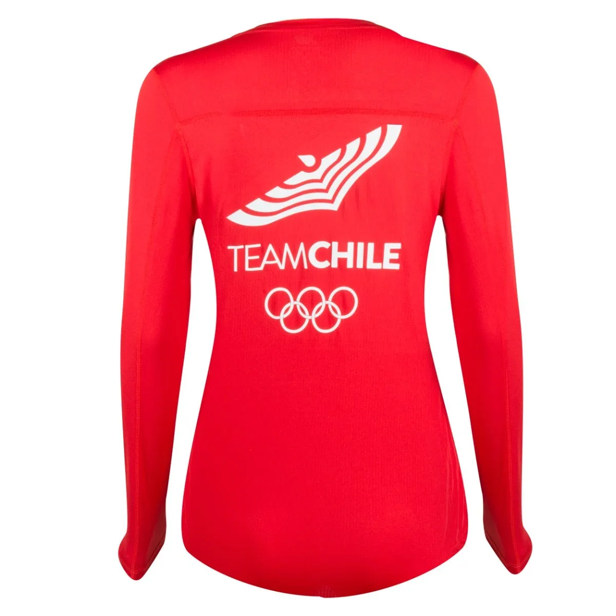 Polera Manga Larga Running Mujer New Balance Team Chile Roja