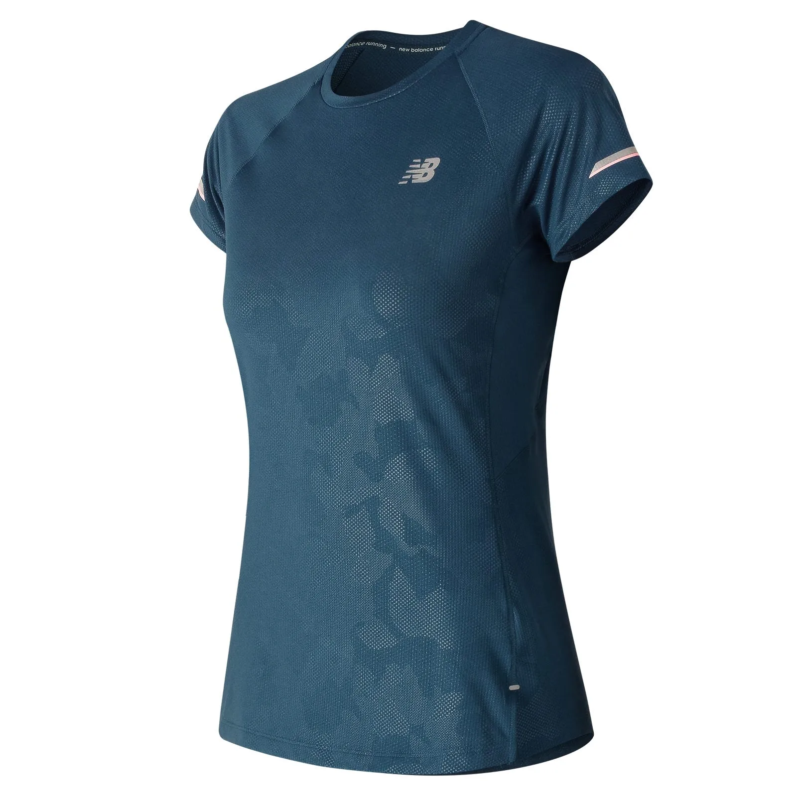 Polera Running Mujer New Balance Printed NB Ice 2.0 Azul Petróleo