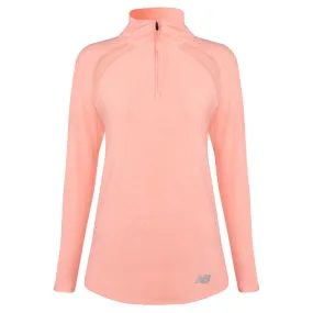 Polerón Running Mujer New Balance Full Zip Quarter Rosado