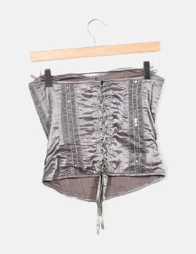 Rise Corsets gris abalorios