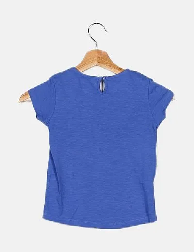 Sfera Camiseta azul bordado