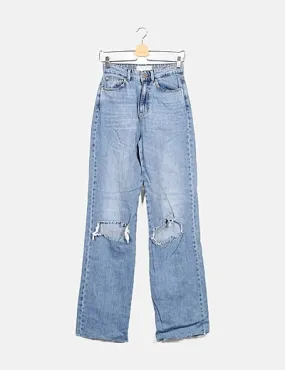 Stradivarius Pantalón denim bootcut ripped