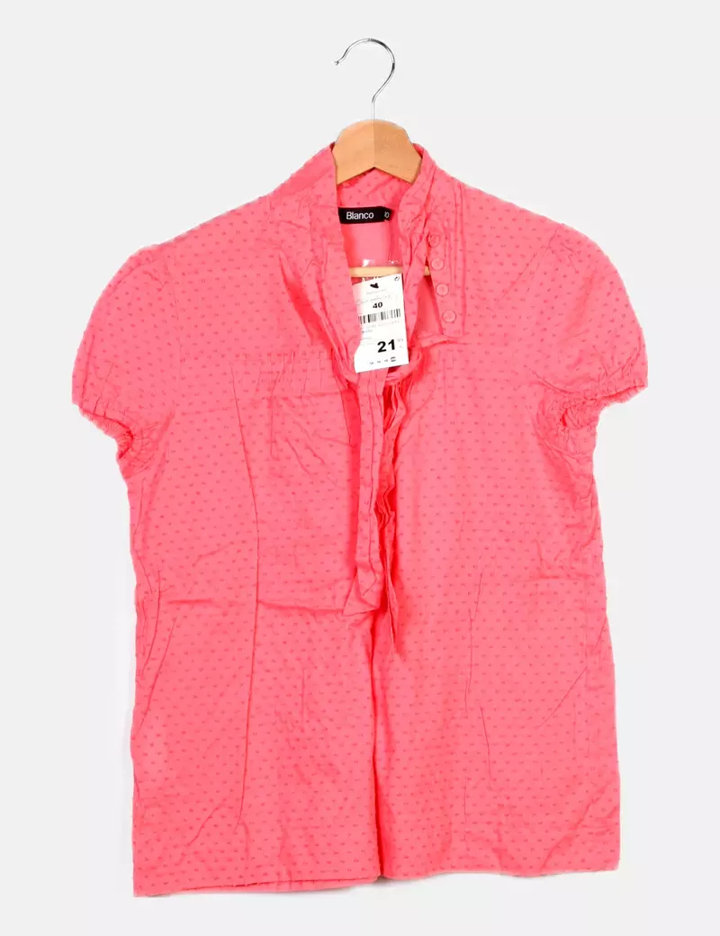 Suiteblanco - Blanco Blusa plumetti rosa