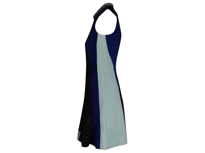 Vestido de patchwork de cuero Proenza Schouler en vicosa azul 