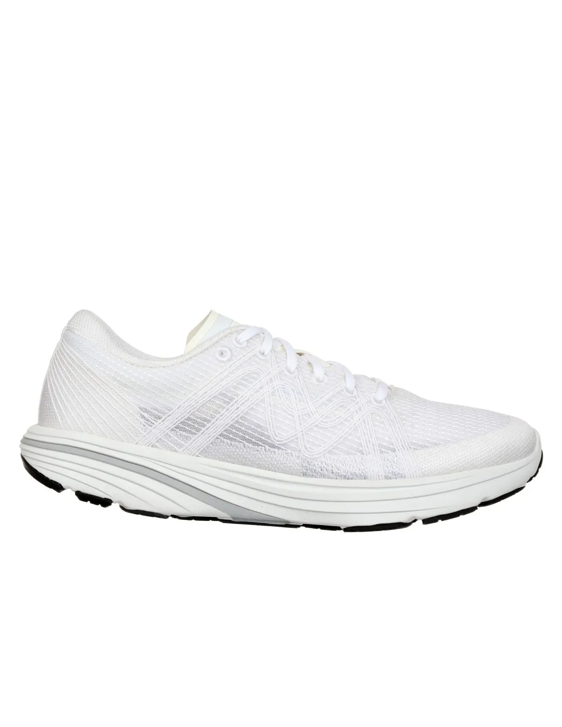 Zapatilla running cordones semi transparente blanca cómoda mujer MBT