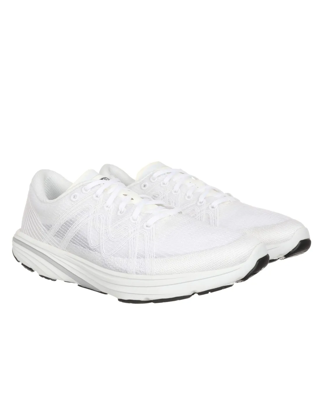 Zapatilla running cordones semi transparente blanca cómoda mujer MBT