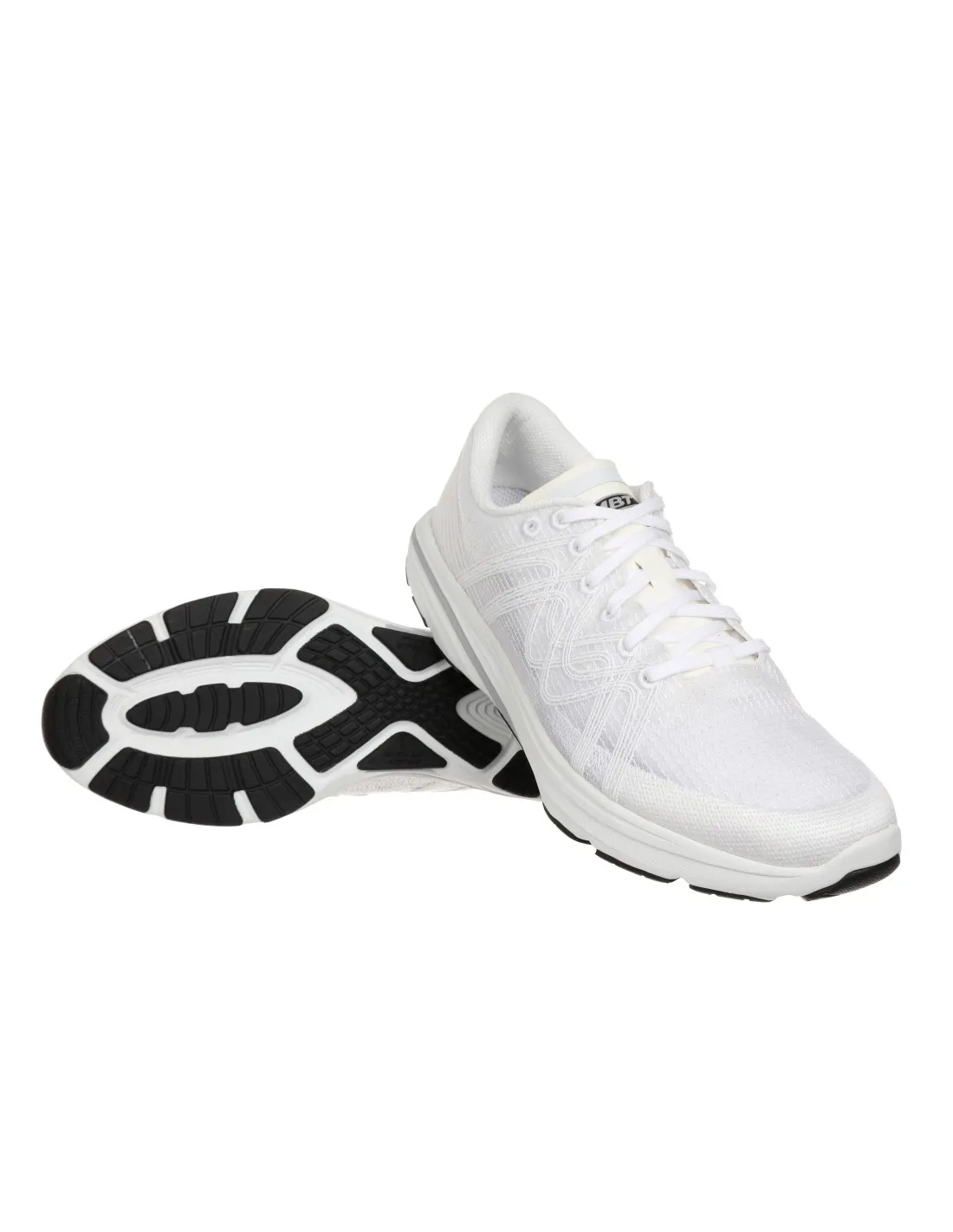 Zapatilla running cordones semi transparente blanca cómoda mujer MBT