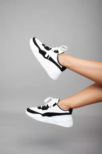 Zapatillas Mujer Combinadas Plataforma Pia Negro Blanco