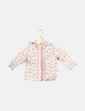 Zara Chaqueta blanca impermeable print floral