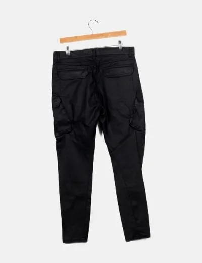 Zara Pantalón negro cargo